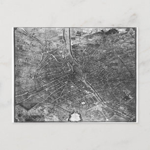 Plan of Paris, known as the 'Plan de Turgot' Postcard