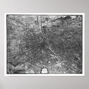 Plan of Paris, known as the 'Plan de Turgot' Poster