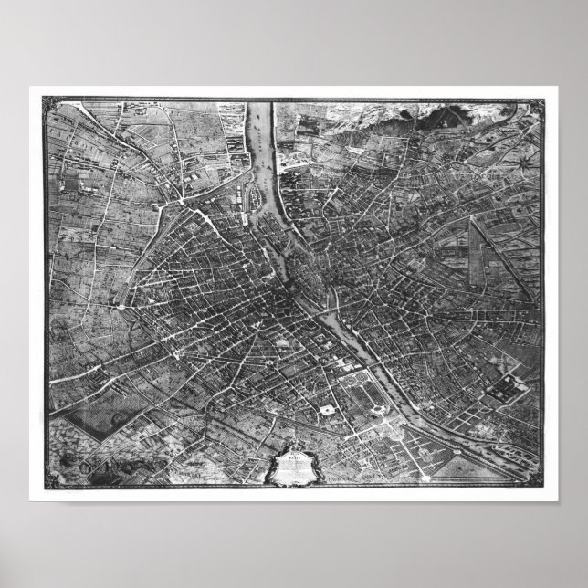 Plan of Paris, known as the 'Plan de Turgot' Poster (Front)