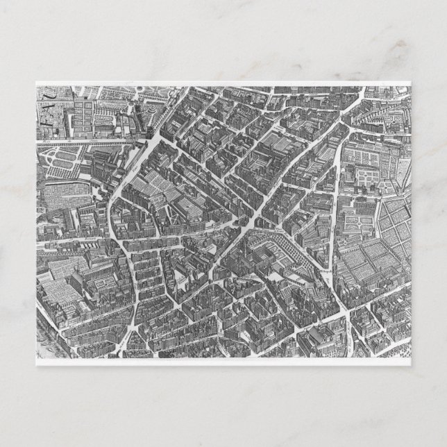 Plan of Paris Postcard (Front)
