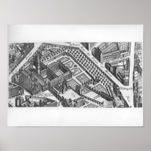 Plan of Paris Poster
