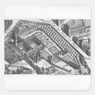 Plan of Paris Square Sticker