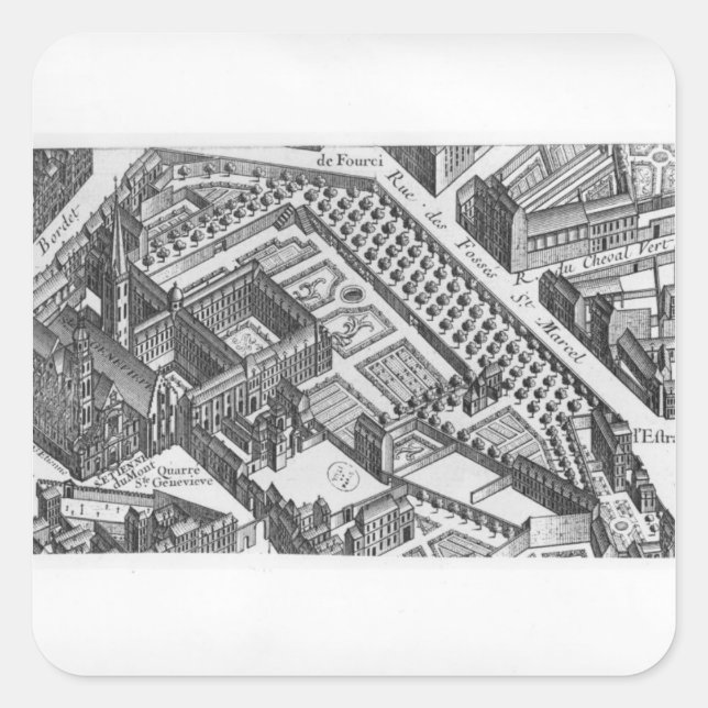 Plan of Paris Square Sticker (Front)