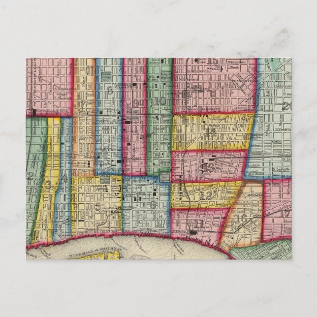 Plan Of Philadelphia Postcard (Front)