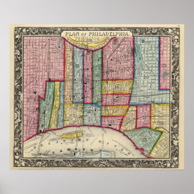 Plan Of Philadelphia Poster (Front)