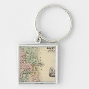 Plan of Racine, county seat of Racine Co Key Ring
