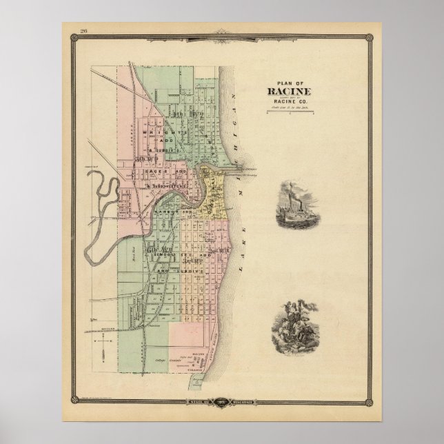 Plan of Racine, county seat of Racine Co Poster (Front)