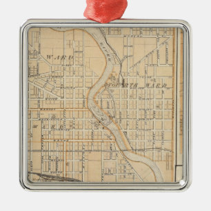 Plan of South Bend with Mishawaka Metal Tree Decoration
