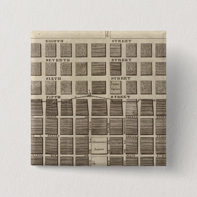 Plan of St. Louis, Missouri 15 Cm Square Badge (Front)