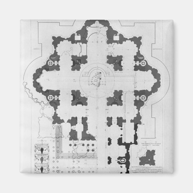 Plan of St. Peter's Basilica Magnet (Front)