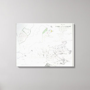 Plan of Sydney with Pyrmont, New South Wales, the Canvas Print