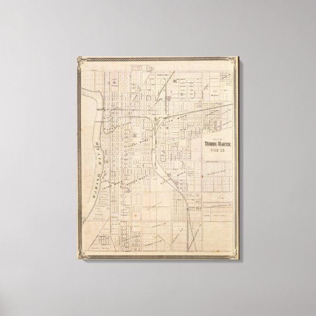 Plan of Terre Haute, Vigo Co Canvas Print (Front)