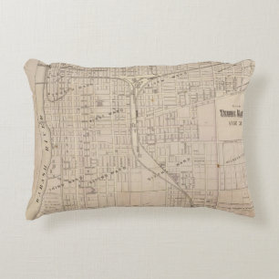 Plan of Terre Haute, Vigo Co Decorative Cushion