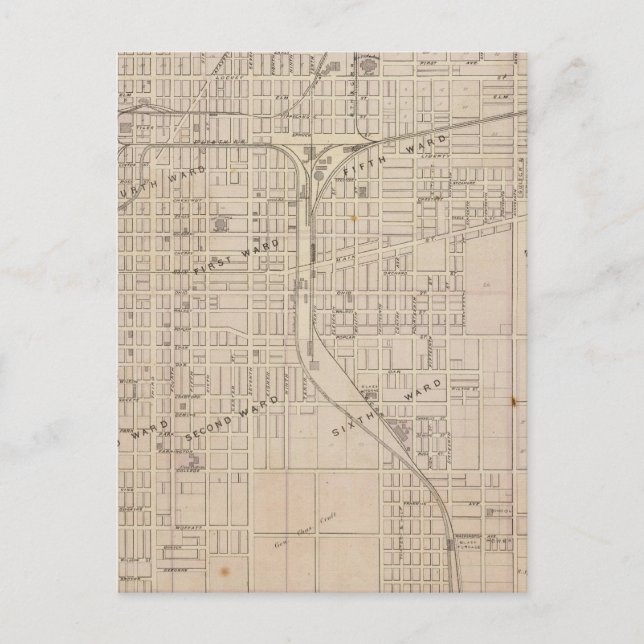 Plan of Terre Haute, Vigo Co Postcard (Front)