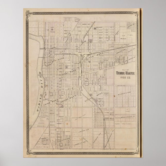Plan of Terre Haute, Vigo Co Poster (Front)