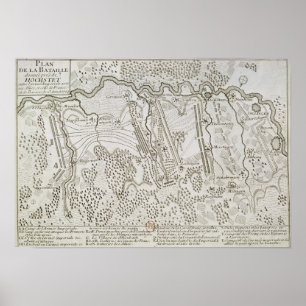 Plan of the Battle of Blenheim between the Army Poster
