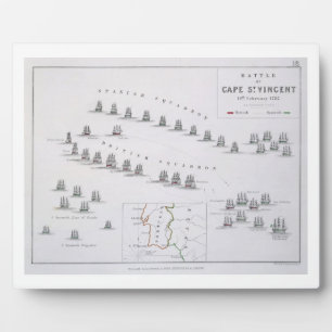 Plan of the Battle of Cape St. Vincent, 14th Febru Plaque