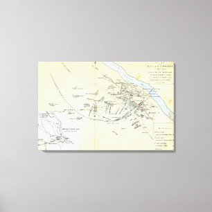 Plan of the Battle of Cawnpoor Canvas Print