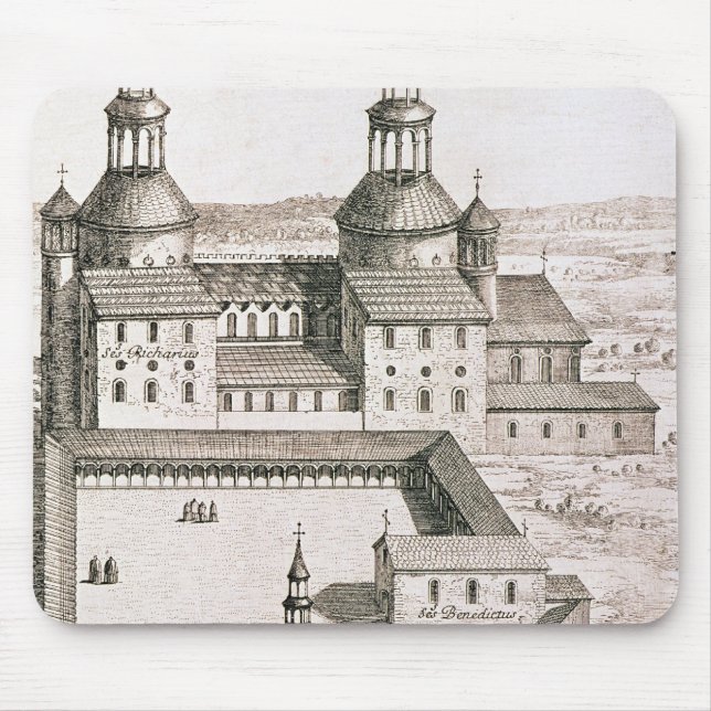 Plan of the Benedictine Abbey of Saint-Riquier Mouse Mat (Front)