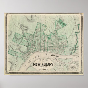 Plan of the City of New Albany, Floyd Co, Indiana Poster