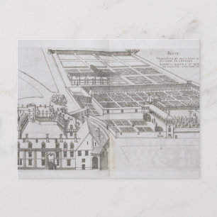 Plan of the enclosed gardens and Chateau de Gaillo Postcard