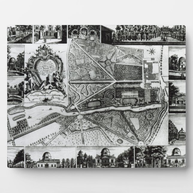 Plan of the Garden and View of the Houses at Chisw Plaque (Front)