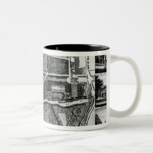 Plan of the Garden and View of the Houses at Chisw Two-Tone Coffee Mug