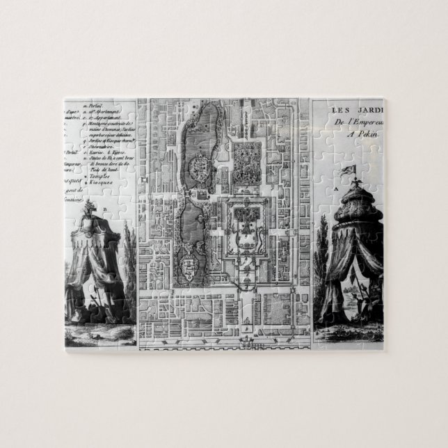 Plan of the Gardens of the Emperor of Peking, from Jigsaw Puzzle (Horizontal)