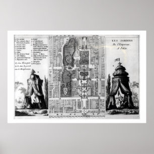 Plan of the Gardens of the Emperor of Peking, from Poster