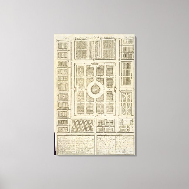 Plan of the King's Vegetable Gardens at Versailles Canvas Print (Front)