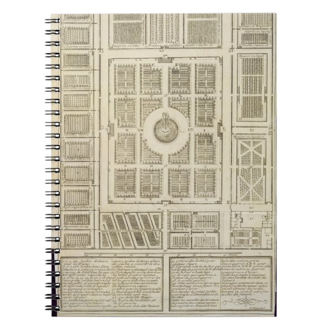 Plan of the King's Vegetable Gardens at Versailles Notebook (Front)