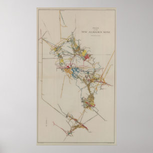 Plan of the New Almaden Mine Poster