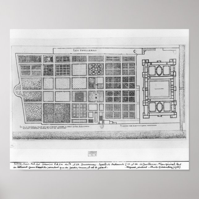 Plan of the Palace and Garden of the Tuileries Poster (Front)