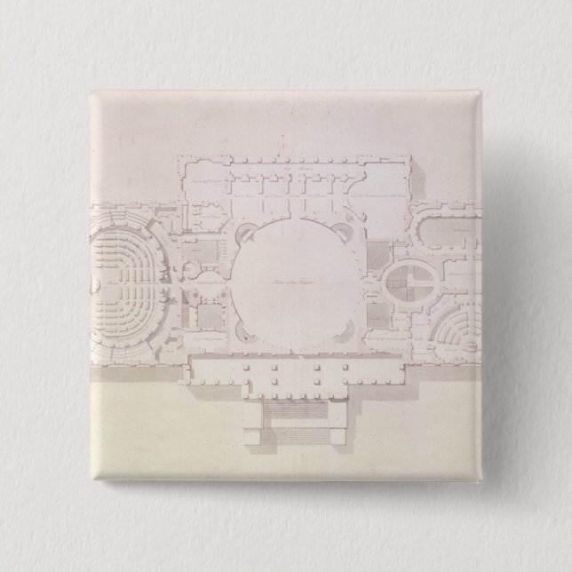 Plan of the Principal Story of the Capitol, 15 Cm Square Badge (Front)