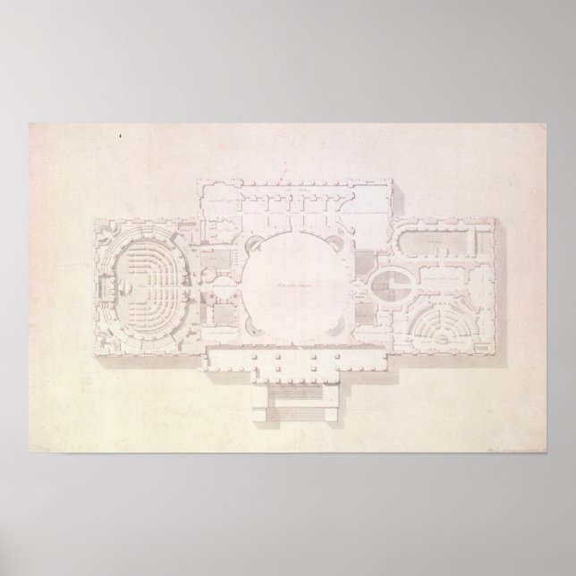 Plan of the Principal Story of the Capitol, Poster (Front)