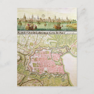 Plan of the town of La Rochelle, 1736 Postcard