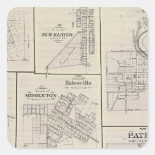 Plan of Vevay, Switzerland Co with Patriot Square Sticker