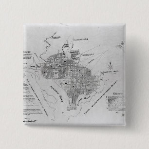 Plan of Washington D.C. 15 Cm Square Badge