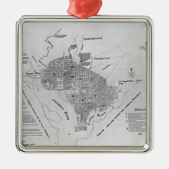 Plan of Washington D.C. Metal Tree Decoration (Front)