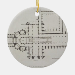 Plan of Westminster Abbey, plate 1 from 'Westminst Ceramic Tree Decoration