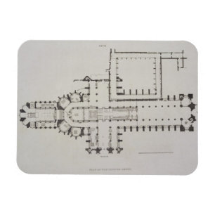Plan of Westminster Abbey, plate 1 from 'Westminst Magnet