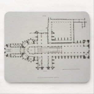 Plan of Westminster Abbey, plate 1 from 'Westminst Mouse Mat