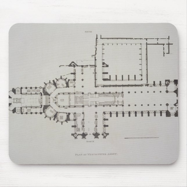 Plan of Westminster Abbey, plate 1 from 'Westminst Mouse Mat (Front)