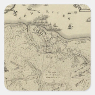 Plan of York Town In Virginia And Adjacent Country Square Sticker