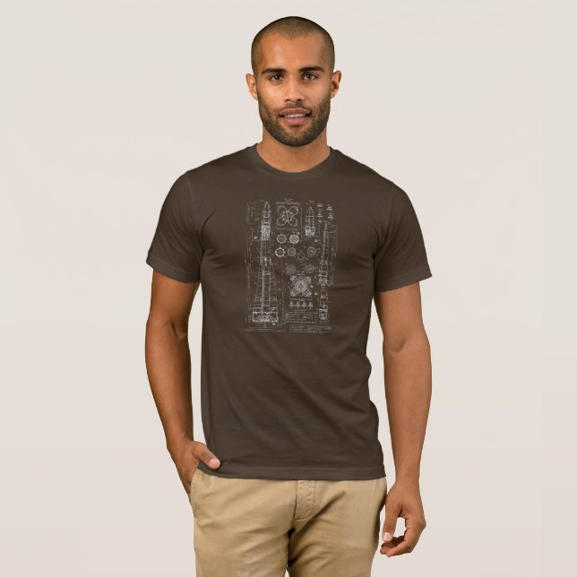 Plan rocket Vostok - the USSR T-Shirt (Front Full)