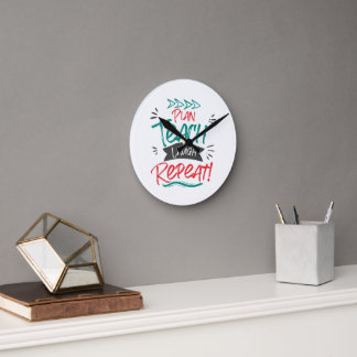Plan Teach Laugh Repeat Cute Teachers Gift Round Clock