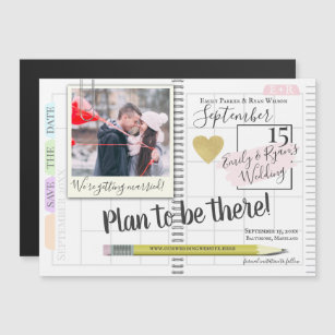 Plan to be There Planner Calendar Save the Date Magnetic Invitation
