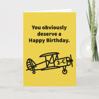 Plane 2-C Happy Birthday Card