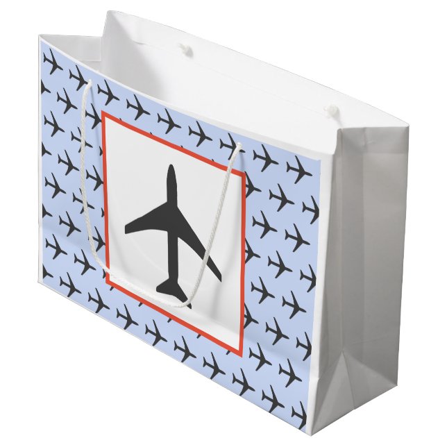 Plane Aeroplane Aviation Fly Pilot Large Gift Bag (Front Angled)