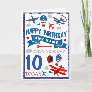 Plane Aeroplane Personalised Birthday Card